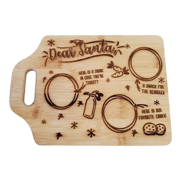 WOODEN Engraved Treats for Santa Board - Picture 1 of 6
